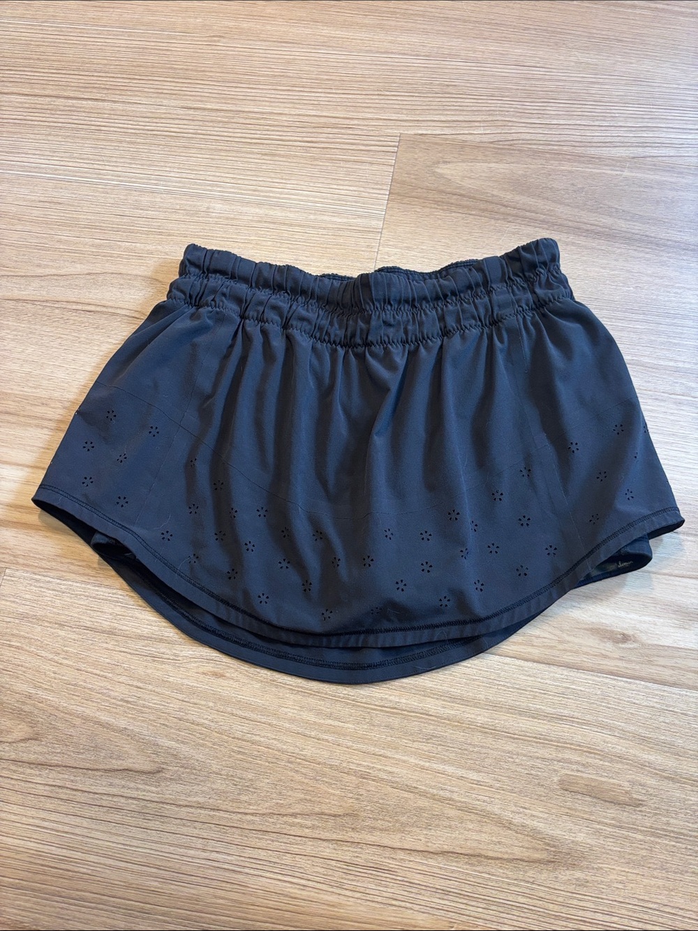 Black Lululemon Skirt with Laser-Cut Detail